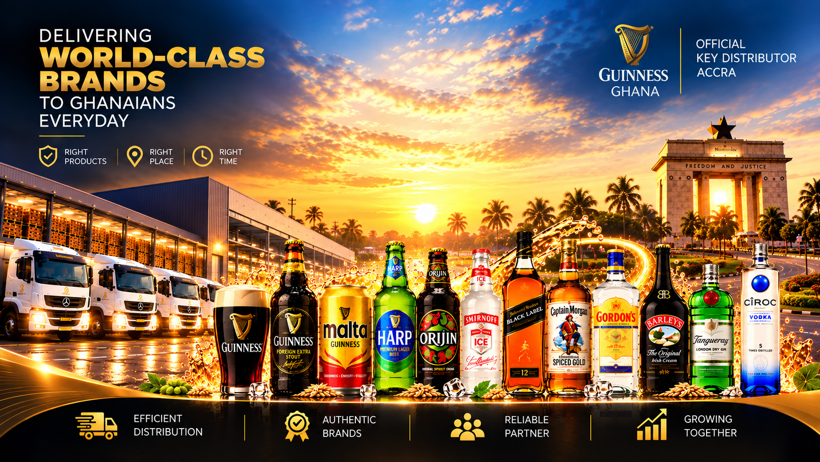 HRBV Limited, official key distributor for Guinness Ghana in Accra